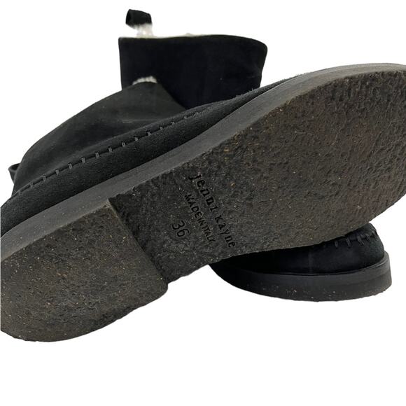Jenni Kanye Suede Shearling Moc Boot Black 6 - Picture 11 of 11
